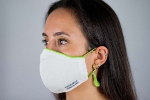 Mascarillas  antivirus, acabado Viroblock®, 01 lisa con ribete y gomas pistacho