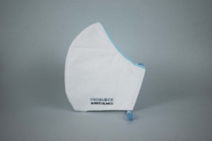 Mascarillas  antivirus, acabado Viroblock®, 01 lisa con ribete y gomas turquesa