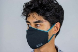 Mascarillas  antivirus, acabado Viroblock®, 01 lisa con ribete y gomas turquesa