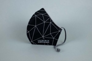 Mascarillas  antivirus, acabado Viroblock®, 04 GEOMETRIA con estampado y ribete gris