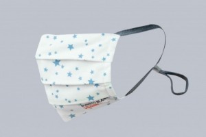 Mascarillas  antivirus, acabado Viroblock®, 13 ESTRELLITAS con estampado turquesa y gomas gris