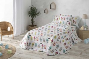 Burrito Blanco | Colcha boutí 032, Gris | para Cama de 90 cm (+ Medidas  Disponibles) | Colchas Juveniles 90 | Cama indivual 90