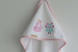 Capa de baño bebé, rizo algodón 100%,  221 Rosa