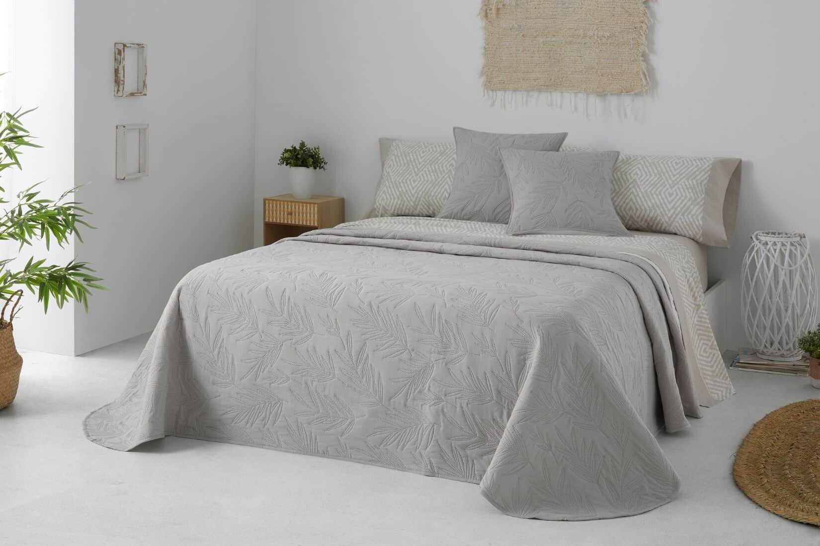 Colchas Medidas Edredon 150 Colchas De Verano 150 Gris/Blanco, De