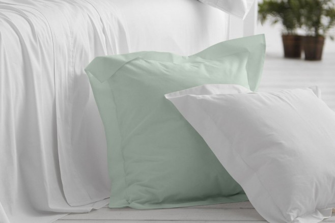 Fundas cuadrante Algodón Percal 400-Menta de Burrito Blanco