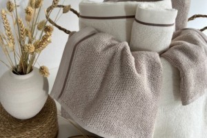 Juego de toallas de rizo algodón , diseño 213 color Beige
