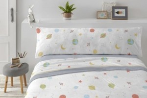 Sábanas Coralina, tacto peluche, diseño 991 color Azul Acero