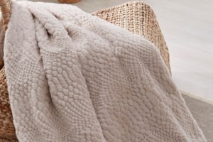 Plaid de pelito, super suave, diseño 439 color Beige