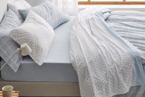 Juego de sábanas nuevo tejido Velvelina®, diseño 010 color Azul