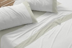 Juego de sábanas color laurel diseño rayas 550