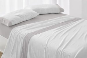 Juego de sábanas color gris diseño rayas 550