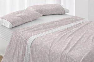 Juego de sábanas algodón 100% color nude diseño paisley 636