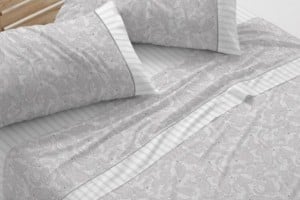 Juego de sábanas algodón 100% color gris diseño paisley 636