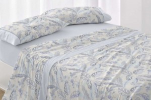 Juego de sábanas color lavanda diseño botánico 053