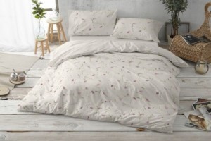 Juego de funda nórdica color rosa palo diseño floral 052