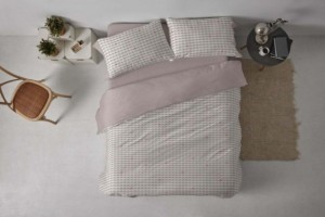 Juego funda nordica color lino diseño geométrico 184