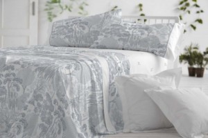 Juego de sábanas color azul noche diseño botánico 143