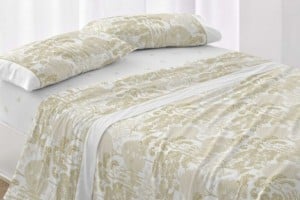 Juego de sábanas color ocre diseño botánico 143