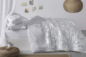 juego funda nordica en azul grisáceo diseño geométrico 145