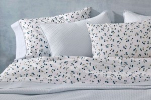 Juego de sábanas color azul diseño botánico 546