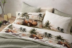 Juego de sábanas color ámbar diseño vintage 148