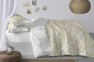 Juego funda nórdica color ocre diseño japonés 143