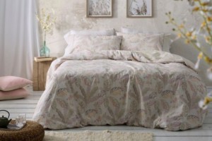 Juego funda nordica color greige diseño botánico 053