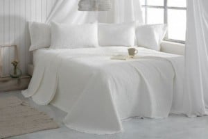 Colcha de verano color blanco diseño geométrico 164