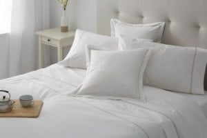 Juego de sábanas algodón 200 hilos color blanco 407