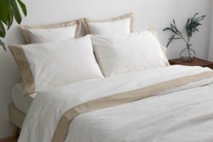 Juego de sábanas algodón 200 hilos color blanco 408