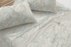 Juego de sábanas color verde diseño geométrico 146