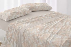 juego de sábanas color arena diseño geométrico 146