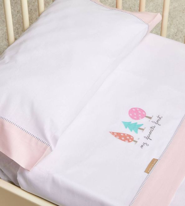 Sábanas cuna bordadas 213 rosa