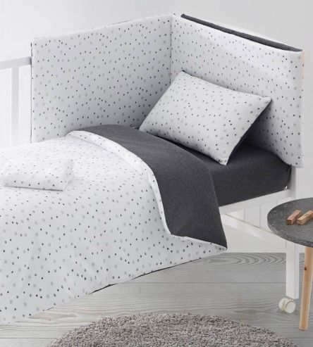 Funda nórdica cuna, algodón 100%, 402 Gris
