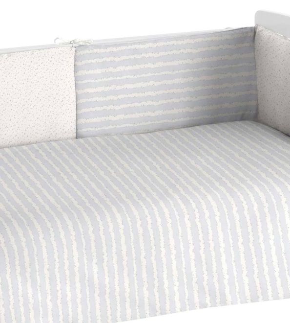 Edredón cuna, maxicuna + Chichonera cuna 011 Gris