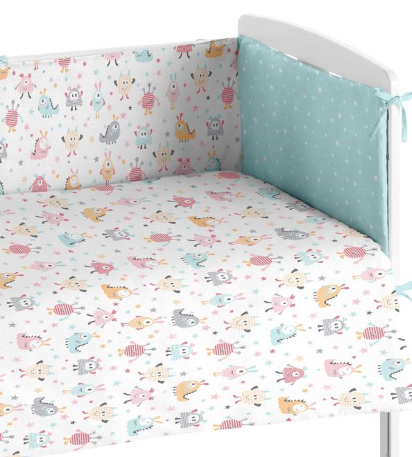 Conjunto de edredón y protector cuna, maxicuna  014, Turquesa