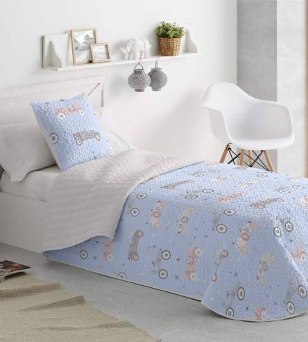 Colcha boutí infantil 175, Azul