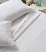 Sábanas bordadas algodón percal 200 hilos, 400 Blanco