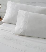 Sábanas bordadas algodón percal 200 hilos, 401 Blanco