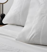 Sábanas bordadas algodón percal 200 hilos, 401 Blanco