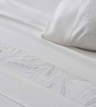 Sábanas bordadas algodón percal 200 hilos, 401 Blanco