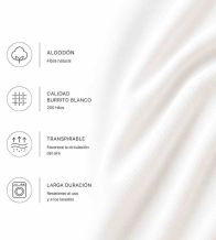 Sábanas bordadas algodón percal 200 hilos, 401 Blanco