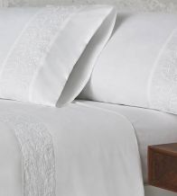 Sábanas bordadas algodón percal 200 hilos, 402 Blanco