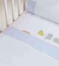 Sábanas bordadas cuna, maxicuna, minicuna -Algodón- 219 Azul