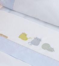 Sábanas bordadas cuna, maxicuna, minicuna -Algodón- 219 Azul