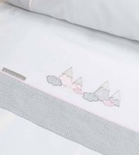 Sábanas bordadas cuna, maxicuna, minicuna -Algodón- 220 Rosa