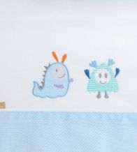 Sábanas bordadas cuna, maxicuna, minicuna -Algodón- 221 Azul