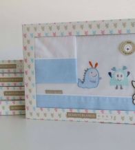 Sábanas bordadas cuna, maxicuna, minicuna -Algodón- 221 Azul