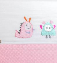 Sábanas bordadas cuna, maxicuna, minicuna -Algodón- 221 Rosa