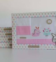 Sábanas bordadas cuna, maxicuna, minicuna -Algodón- 221 Rosa